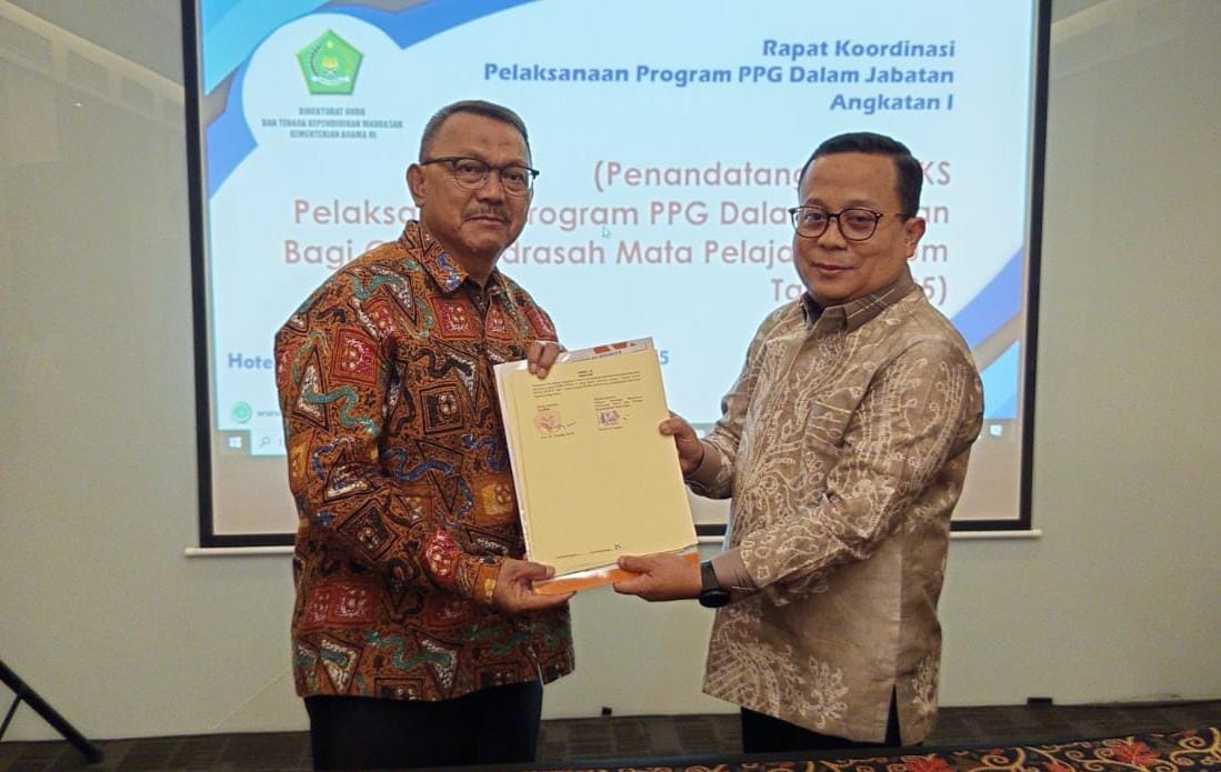 Penandatanganan PKS PPG Daljab Guru Madrasah antara SPs UPI dan Direktorat GTK Kemenag RI
